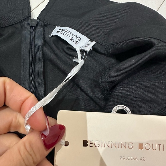 Brand new Beginning Boutique Bardot lace up festival jumpsuit Black size M - Picture 2 of 3